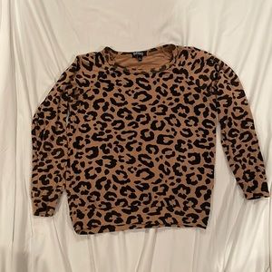 Buffalo David Britton Small Brown Leopard Print Sweater
